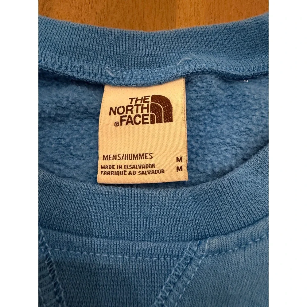 The‎ North Face Mens Blue Crewneck Sweatshirt Fleece Pullover Logo Patch Size M